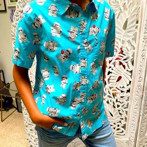 Disney Star Wars storm trooper button down